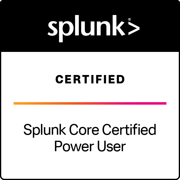 I'm Splunk Core Power User Certified